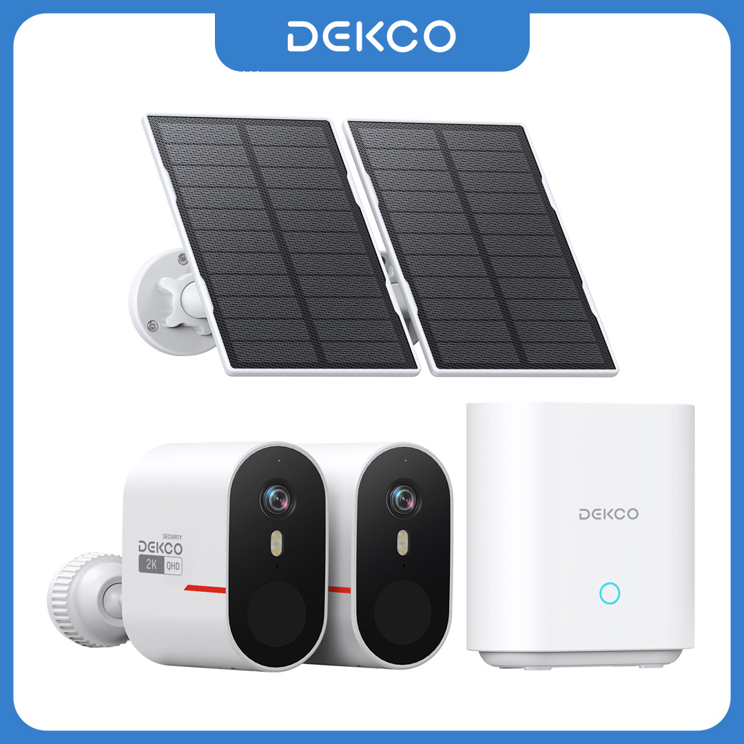 Home Security Alexa - Dekco 3MP WiFi Solar Camera System