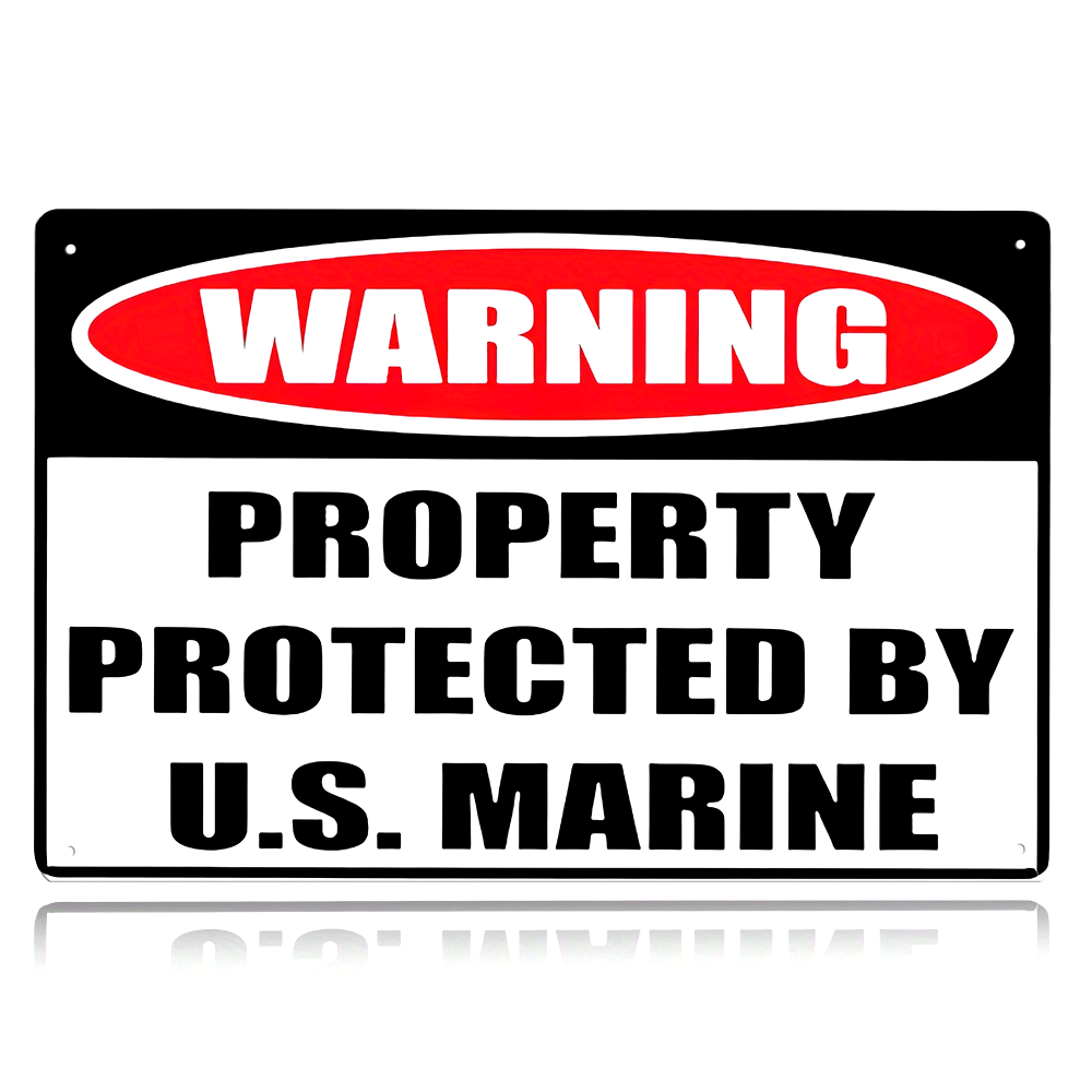 Home Yard Security - Warning Property Protected By U.S. Marine