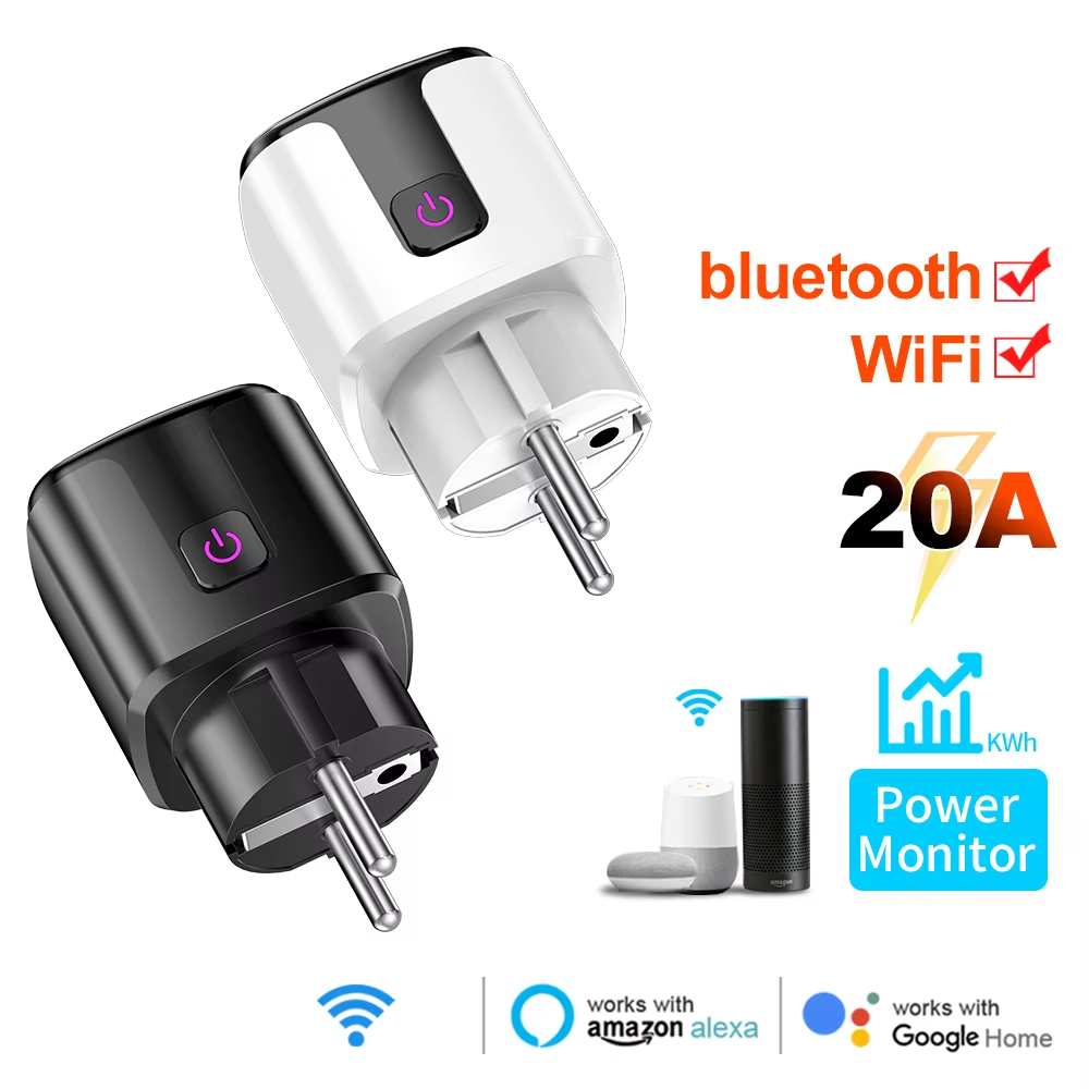 Home Security Alexa - Smart 20A EU Plug WiFi+Bluetooth Socket