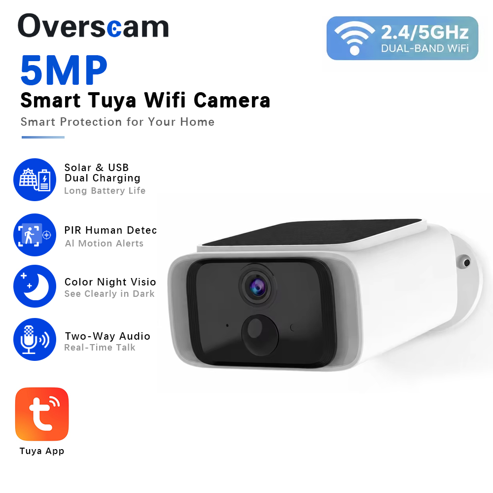 Home Security Network - Tuya 5MP Solar Security Camera Wireless