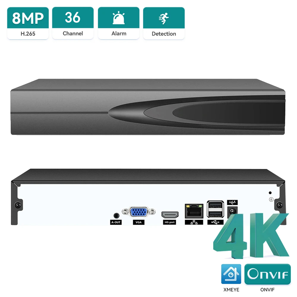 Home Security Gadgets - 4K ONVIF CCTV NVR 36CH/16CH/10CH 4K