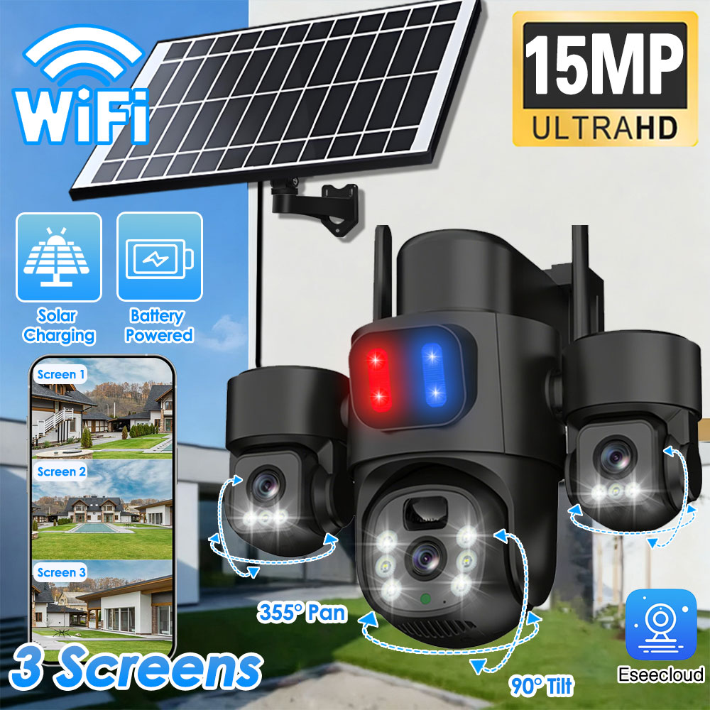 Home Security Wifi Camera - WIFI Solar PTZ Camera Outdoor 15MP