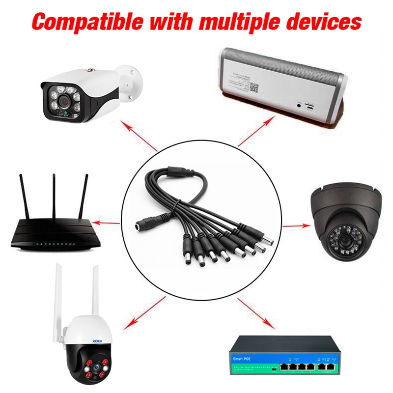 5.5 x 2.1mm 1 Female to 2 4 8  - Home Security Diy review and price