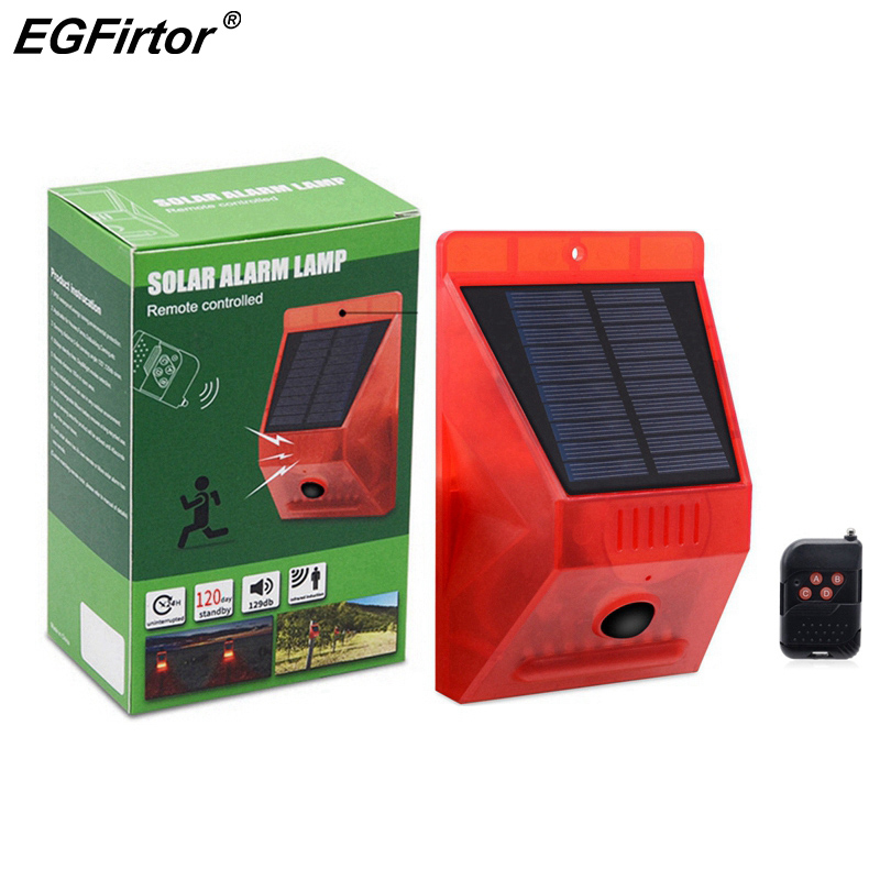 Solar Alarm Lamp Remote Contro - Home Yard Security review and price