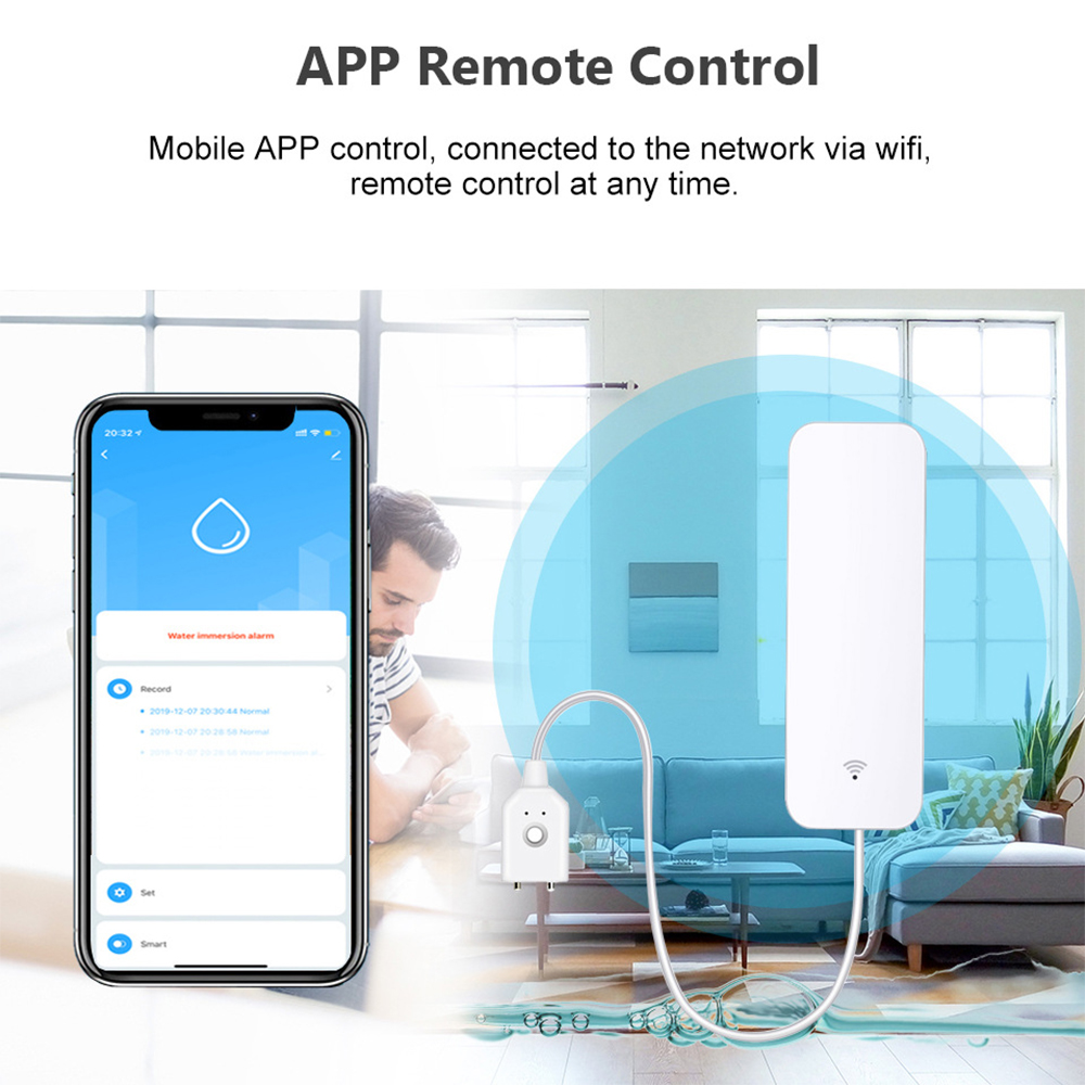 Tuya WiFi Water Leak Sensor, W - Home Security Gadgets review and price