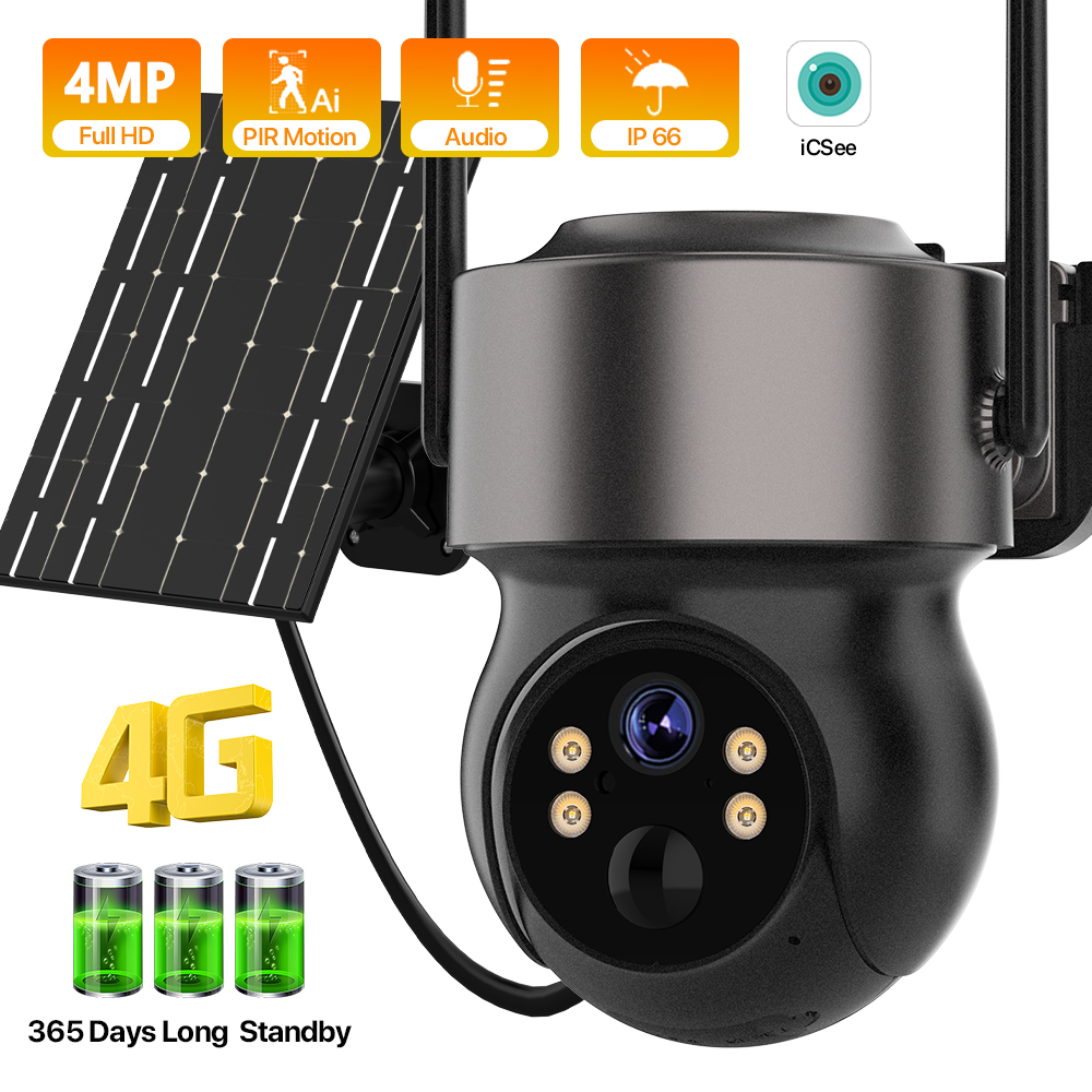 4MP 4G SIM Solar Battery Power - Home Security Cameras Wireless review and price