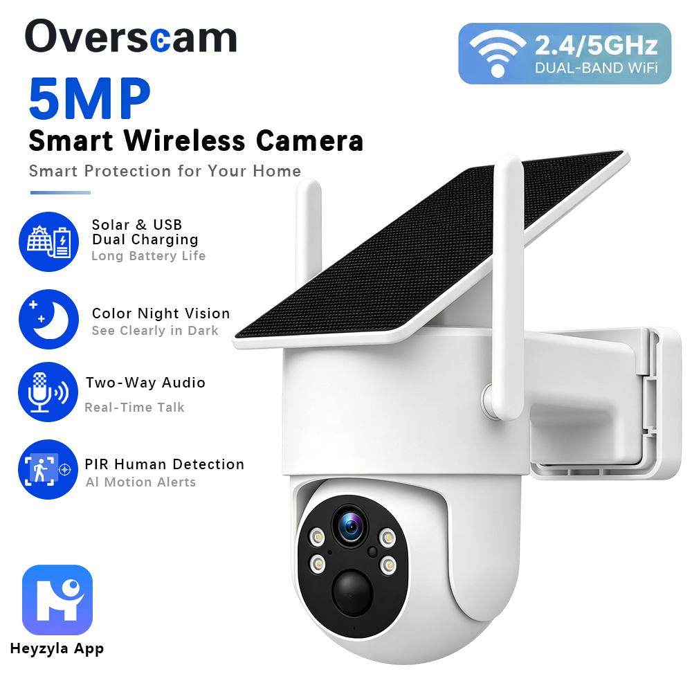 5MP Solar Powered PTZ Camera F - Home Security Cameras Wireless review and price