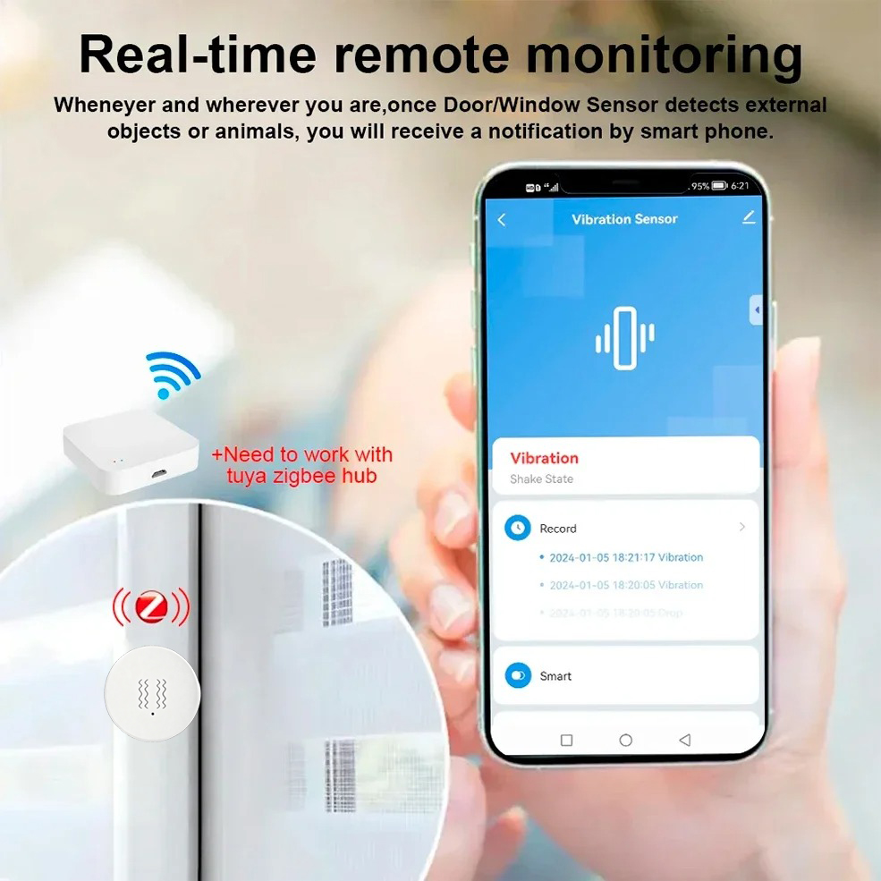 Tuya ZigBee Smart Vibration &  - Home Security Alexa review and price