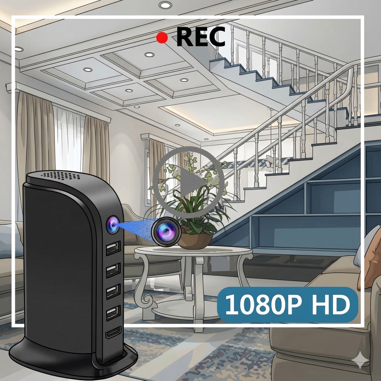 Compact Wi-Fi Security Camera  - Home Security Wifi Camera review and price