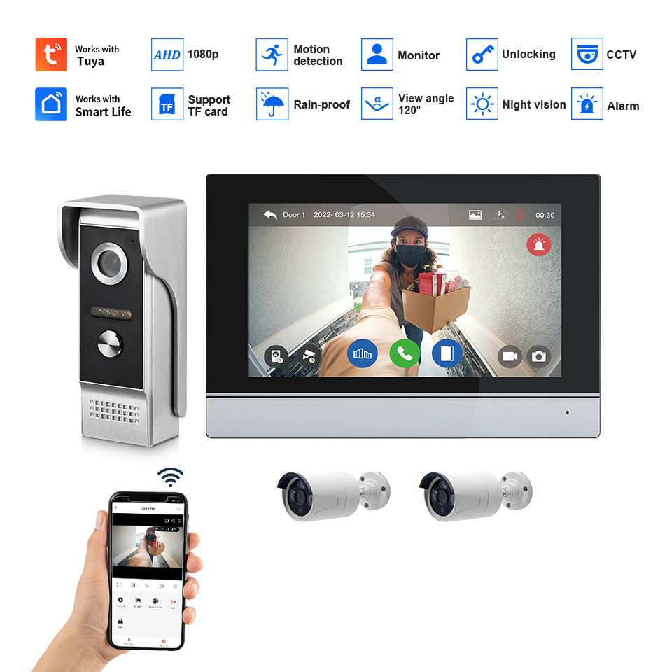 7Inch IPS Screen 2MP  Tuya Rem - Home Security Indoor Cameras review and price