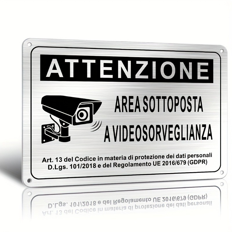 Italian Security Sign 20X30cm  - Home Security Camera review and price