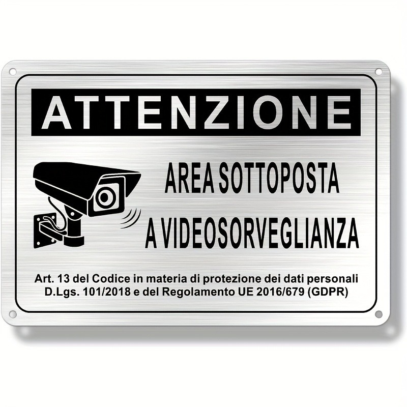 Italian Security Sign 20X30cm  - Home Security Camera review and price